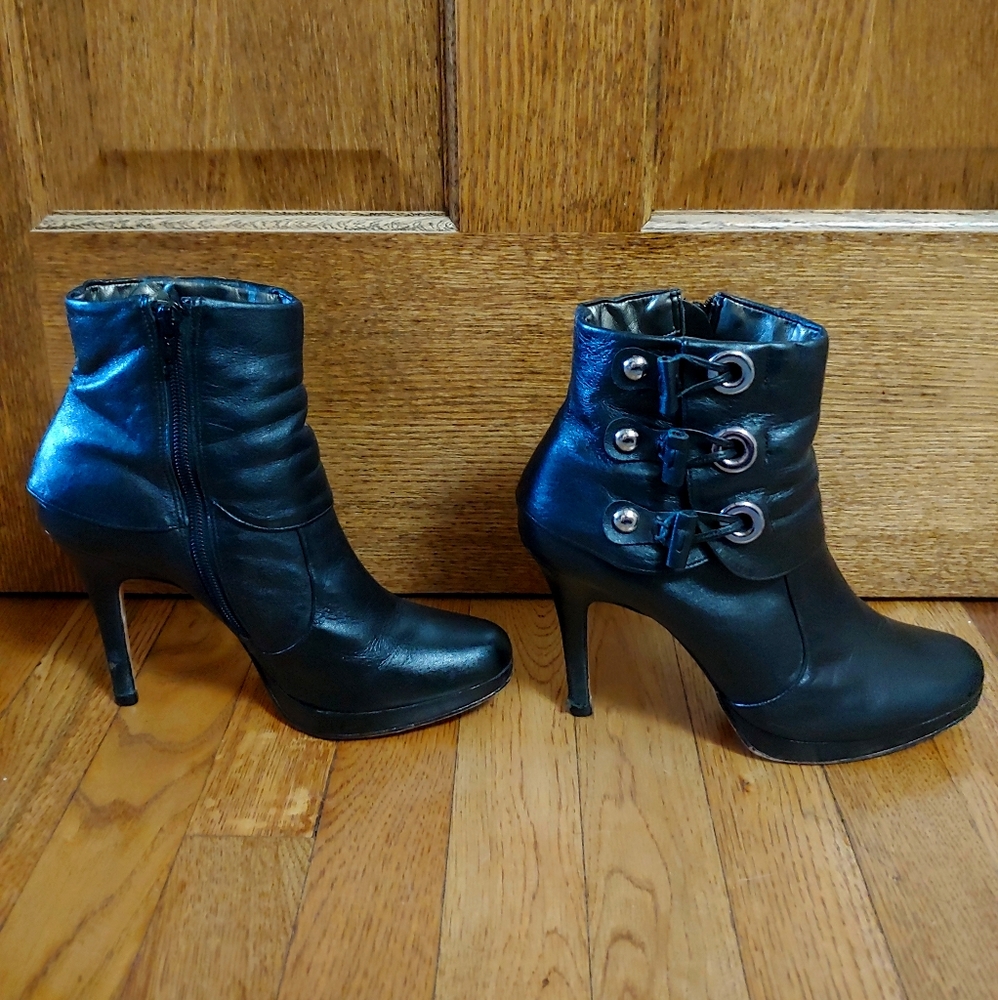 Leather ankle boots, size: 37/8
